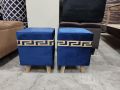 ottoman stools pair velvet stuff sofa chair stool living room bedroom stools (pack of 2). 