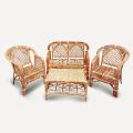 Rattan Sofa Chair Seat 2+1+1 & Tea Table - Cane Bentu / Carpet Sofa Set - Handcraft Furniture.