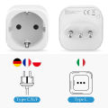 2 Europe to US, Italy, Switzerland, South Africa travel adapter plugs, 2-pin wall socket adapter, travel-friendly power adapter. 