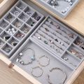 New Jewelry Organizer Velvet Jewelry Storage Tray Display Ring Bracelet Necklace Storage Box Showcase Drawer Organizer Trays.