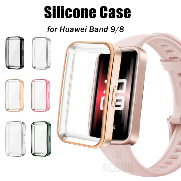 Soft TPU Case For Huawei Band 9 / 8 Shell Frame Bumper Screen Protector Glass Band9 Full Clear Protective Cover