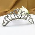 High-End Bride Wedding Headdress Crystal Beauty Pageant Crown Comb with Rhinestone Heart Alloy Catwalk Hair Accessory Set. 