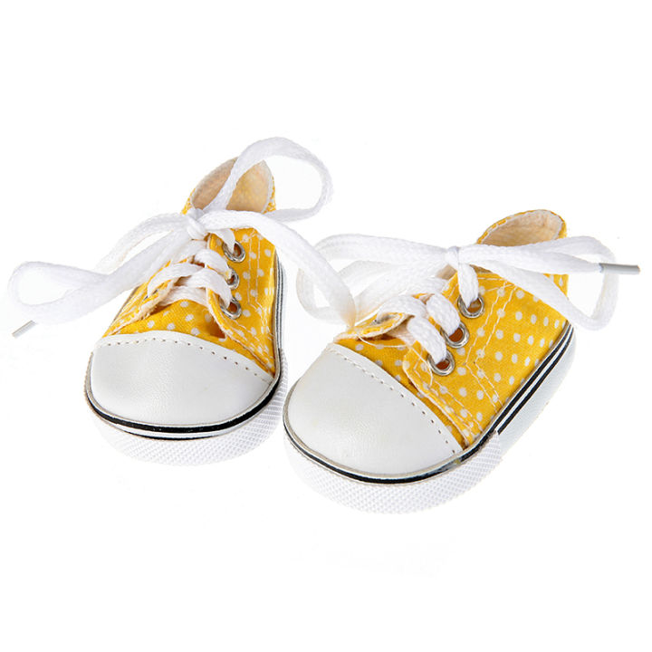 7%20cm%20Canvas%20Denim%20Sneakers%20New%20Born%20%20Baby%20Shoes%20Handmade%20Lace-up%20Sneakers%20Shoes%20For%2018%20Inches%20American%2043%20cm%20Baby%20Dolls%20%20-%20Image%204