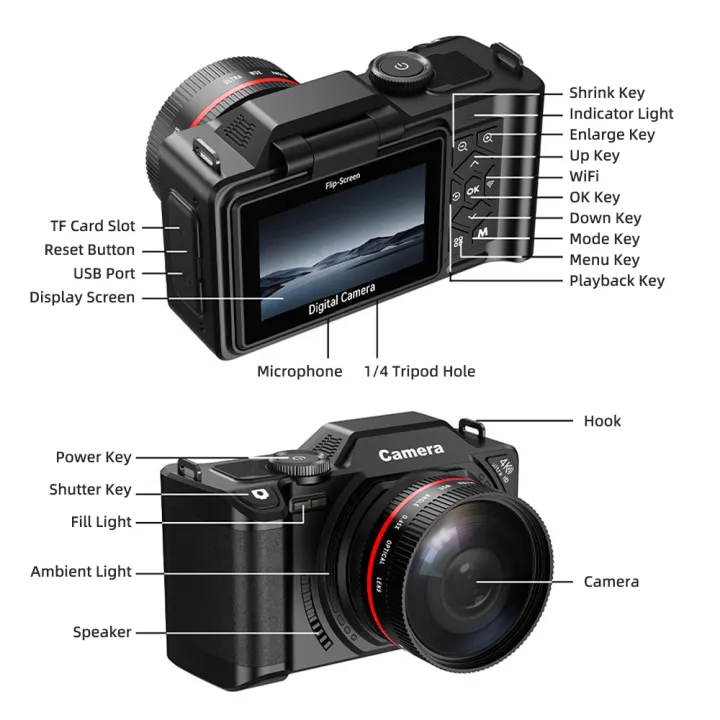 4K%20Digital%20Camera%20for%20Photography%20Compact%20Vlogging%20Camera%20Flip%20Screen%203''%20180%C2%B0%20Flip%20Screen%20CCD%20Intelligent%20Beauty%20Selfie%20Filters%20-%20Image%206