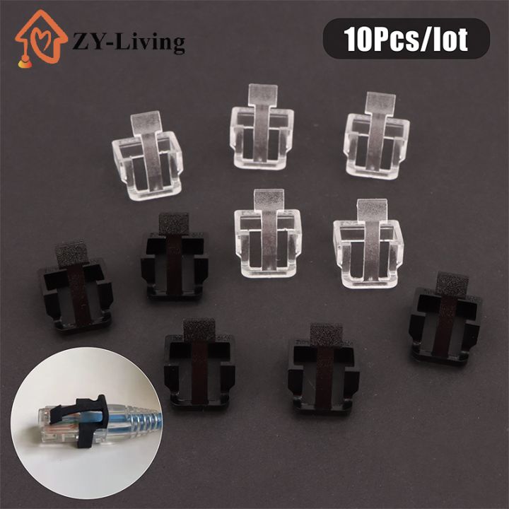 10Pcs%20Network%20Cable%20Crystal%20Head%20Buckle%20Replaceable%20RJ45%20Plug%20Protective%20Cover%20Latch%20For%20RJ45%20Cable%20Repaire%20Parts%20-%20Image%202