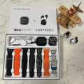 I90 Ultra 2 Max Suit SmartWatch with Crystal Wireless Earbuds With 7 Different Straps. 