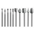 10Pcs HSS Titanium Dremel Routing Rotary Milling Rotary File Cutter Wood Carving Carved Knife CutterDrill Bit Tools Set. 
