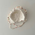 Korean Print Baby Sun Hat Cute Flower Cherry Infant Girls Princess Cap Spring Autumn Cotton Newborn Ear Protection Caps Bonnet.