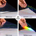 20 Sheets Holographic PVC Sticker Paper, A4 Mixed Patterns (Rainbow, Broken Glass, Stars, Dots), Self-Adhesive Cold Lamination. 