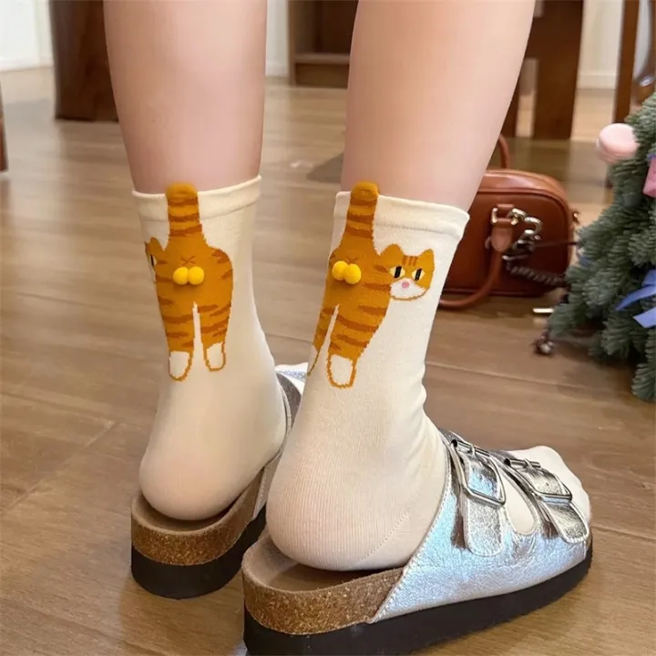 3D%20Cute%20Cat%20Socks%20Black/White%20Funny%20Cat%20Cotton%20Socks%20Breathable%20Soft%20Girl%20Women%20Novelty%20Stocking%20Kawaii%20%20Sock%20Set%20-%20Image%203