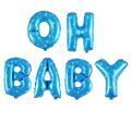 OH Baby Script Foil Balloons, for Baby Shower Decorations, Girl Gender Reveal, Straw and 32' Roll Ribbon Included. 
