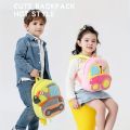Cartoon Plush Kid Backpack Engineering Vehicles Kindergarten Schoolbag Baby Toddler Backpack 3D Excavator Tractor Backpack.