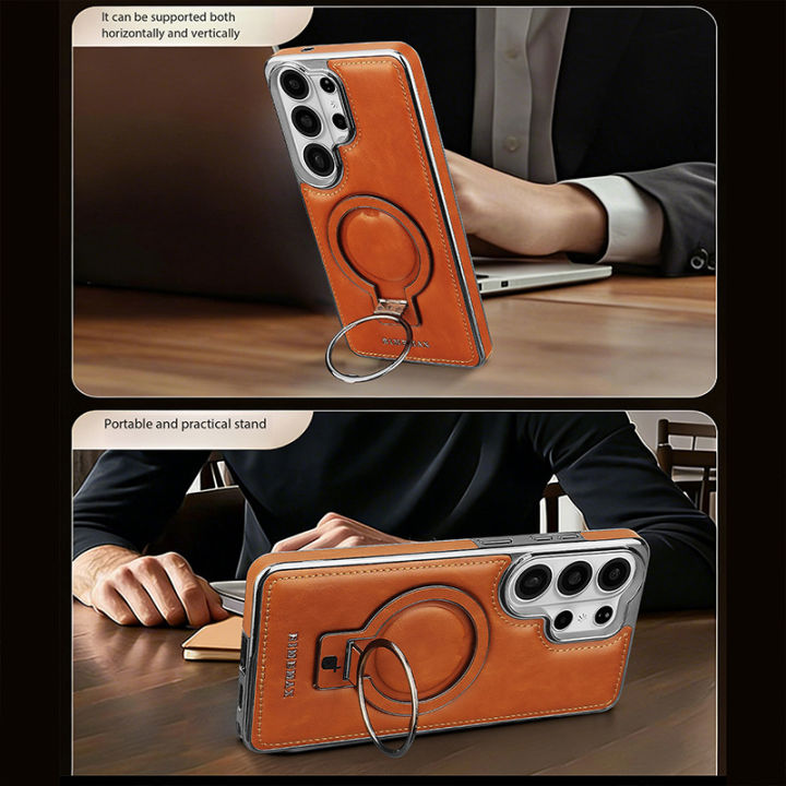 Magnetic%20Metal%20Car%20Mount%20Pure%20Leather%20Phone%20Case%EF%BC%8CFor%20%20%20S26%20S25%20S24%20S23%20Ultra%20Plus%20S26%20Edge%20Shockproof%20Phone%20Case%20-%20Image%205