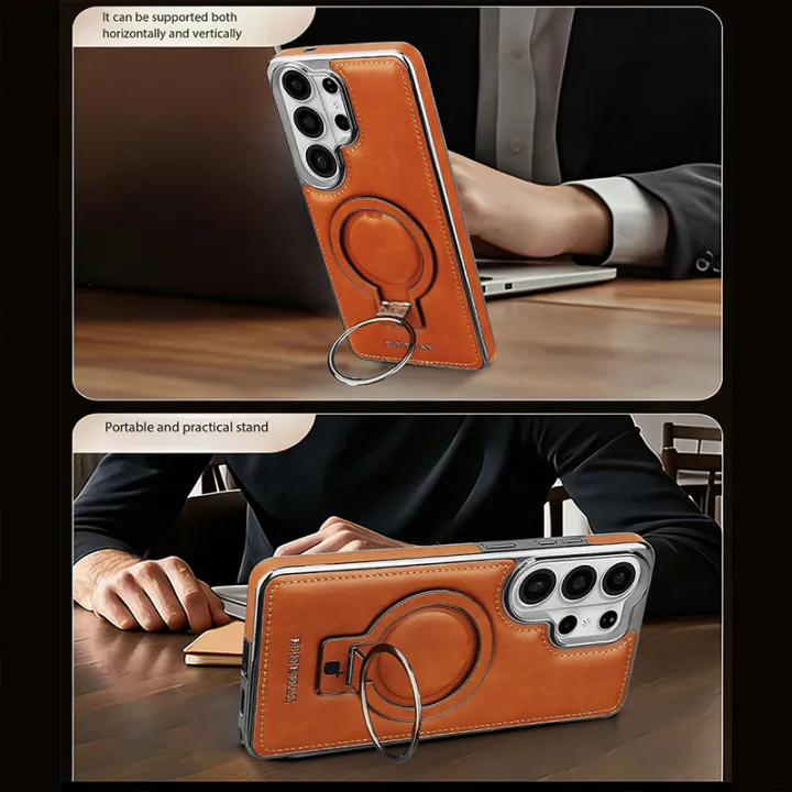 Magnetic%20Metal%20Car%20Mount%20Pure%20Leather%20Phone%20Case%EF%BC%8CFor%20%20%20S26%20S25%20S24%20S23%20Ultra%20Plus%20S26%20Edge%20Shockproof%20Phone%20Case%20-%20Image%205