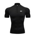 Compression Shirts Men Running Short Sleeve T-shirts Gym Clothes Summer Tight Fitness T Shirt Quick Dry Muscle Polo Shirt.