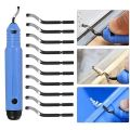 1 set Hand Trimming Knife Deburring Scraper NB1100 Chamfer Trimming Removal Aluminum Alloy Plastic Waste Edge Tool Handle( With 1 blade & 10 blades) ,resin art accessories,burr handle for resin art and DIY. 