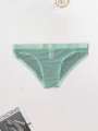 3PCS Casual basic sports knit fabric soft and lightweight solid color low waistMen's breathable quick drying seamless mesh brief.