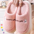 Parent child family cotton slippers, female winter couple home, indoor warm cartoon bear delicate plush slippers. 