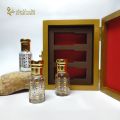 Handcrafted Wooden Attar Gift Set with 3 Premium 6ML Empty Bottles – Perfect for Custom Fragrance Gifting 🎁. 
