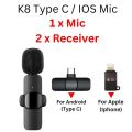 K8,K9 Collar Wireless Microphone - Lavalier Mic for iPhone, Android & Type-C Devices -K-9 Wireless Microphone. 
