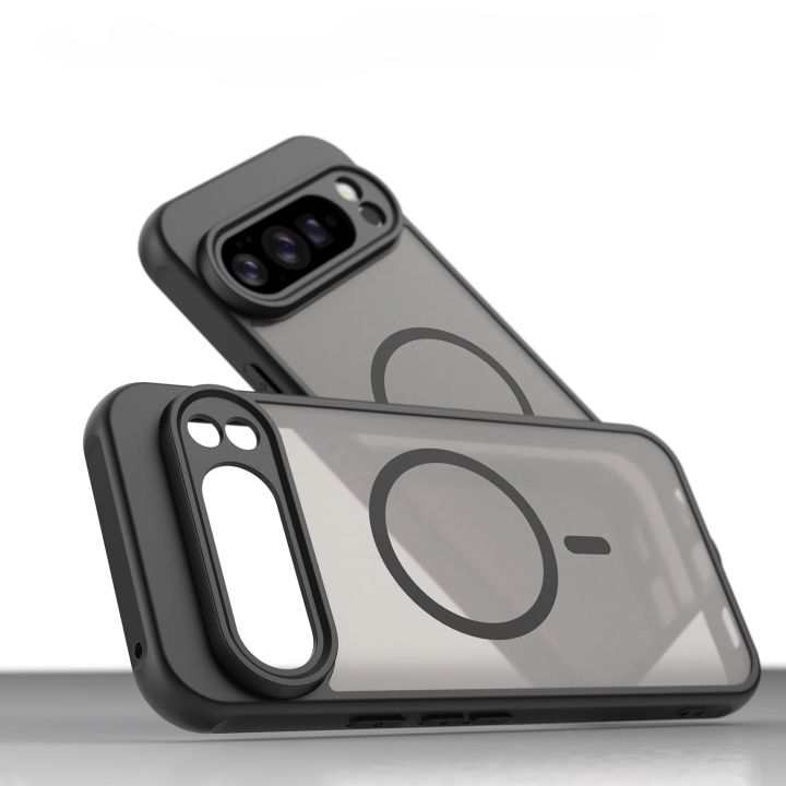 Phone Case For Google Pixel 9 10 Pro XL 9A Case Magnetic Charging Matte Clear Shockproof Cover Translucent Frosted