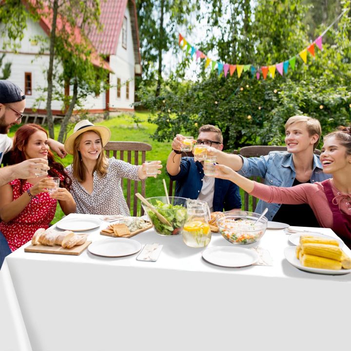 220*130cm%20White%20Plastic%20Tablecloth%20Plastic%20Table%20Cloth%20Disposable%20Tablecloths%20Tablecloths%20for%20BBQ%20Party%20Fine%20Dining%20Wedding%20-%20Image%206