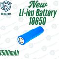 18650 Li ion Cell Rechargeable new | 3.7V to 4.2V |Actual Capacity 1500mAh+ tested| Mass 42g. 