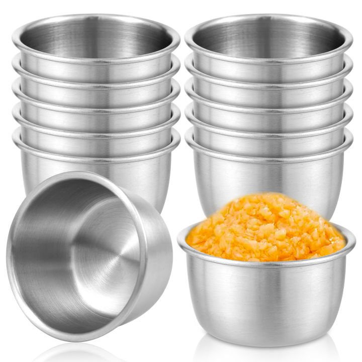 12Pcs%20Sauce%20Dipping%20Bowl%20304%20Stainless%20Steel%20Dipping%20Cups%20Individual%20Round%20Sauce%20Dishes%2045/55ml%20Mini%20Reusable%20Seasoning%20Cups%20-%20Image%203