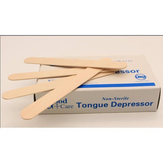 Wooden Tongue Depressor - 6 Inch length - 100pcs - Non Sterile  - Imported