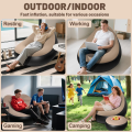 2Pcs Lazy Sofa Inflatable Chair Folding Recliner (Sofa + Footrest) Outdoor Sofa Bed with Footrest Indoor and Outdoor Portable Folding Air Mattress Lunch Break Leisure Chair Set. 