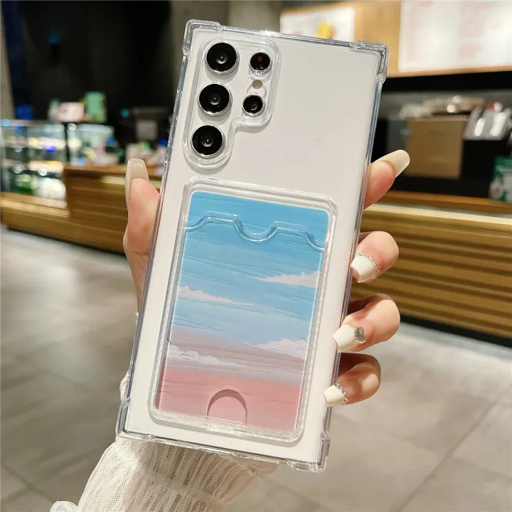 Thick%20Shockproof%20Card%20Bag%20Wallet%20Clear%20Phone%20Case%20For%20%20S24%20Ultra%20S21%20S22%20S23%20Fe%20S%2024%20Plus%205G%20Soft%20Corners%20Cover%20Cases%20-%20Image%204