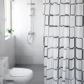 Bathroom Shower Curtains Waterproof Bath Curtain PEVA Modern Geometric Plaid Pattern Farmhouse Household Decoration Translucent. 