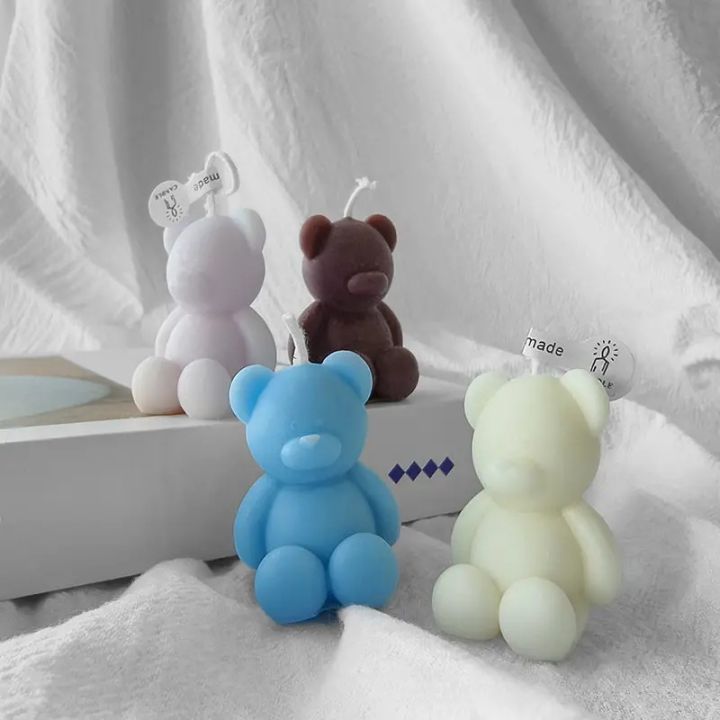 Mini Teddy Bear Scented Candles Set of 4 Custom Fragrance Decorative Home Decor Long Lasting Aromatherapy Gift for Bedroom Living Room