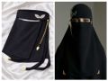 Black Niqab with Rhinestone Butterfly | fancy naqab | hijab | Premium full coverage hijab| clipped naqab. 