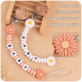Daisy Flower Pacifier Clips Nipple Dummy Chain Holder Newborn Soother Chains Infant Feeding Soother Teething Toy Chew .