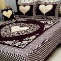 4 Piece Velvet Jacquard Bedsheet king size Bedsheet size 90x100. 