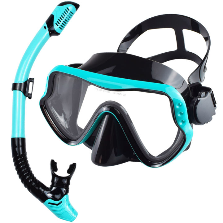 Scuba Diving Mask Snorkel Set For Adults Tempered Glass Professional ...