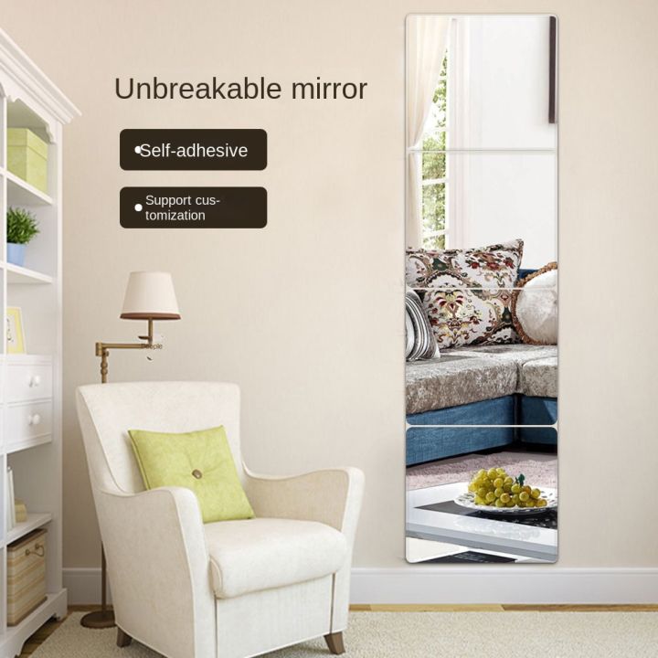 3D Self-adhesive Mirror Stickers Flexible Thicken DIY Art Mirrors Acrylic Wall Decorations for Door Wardrobe Bathroom Home