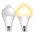 Smart Led Light Bulb PIR Motion Sensor E27 E26 B22 12W 85-265V Lamp for Porch Garage Stairs Hallway Dusk to Dawn Security Bulb. 