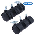 1Pair 1.5inch Universal Wheel Swivel Caster Roller Wheel Furniture Office Chair Caster With Brake. 