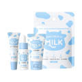 Deep Hydration Milk Skincare Set Softening Serum Gentle Eye Cream Radiant Moisturizing Glowing Trio. 