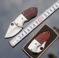 Small Camping Knife Portable Mini Key Chain Knife Wood Handle Stainless Steel Folding Pocket Knives EDC Utility Knife Outdoor Gear. 