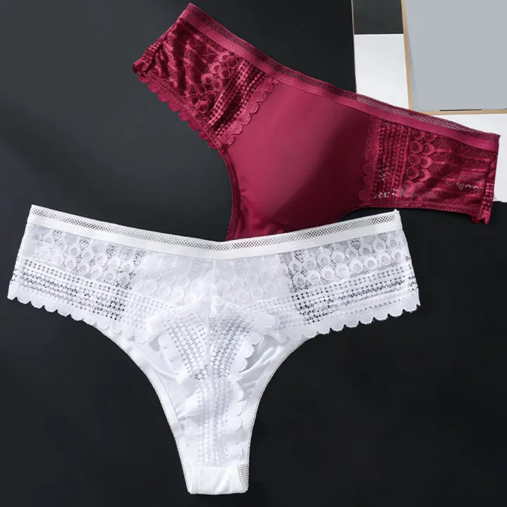 Men's%20%20Lace%20Underwear%20Seamless%20Ice%20Silk%20G-String%20Underwear%203D%20Bulge%20Pouch%20Solid%20Underpants%20High%20Elastic%20Breathable%20Pantie%20-%20Image%204