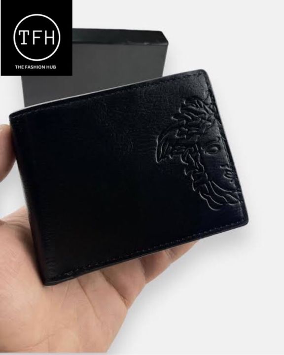 VERSACE BLACK LEATHER SIGNATURE WALLET