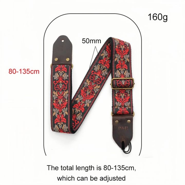 Miwayer%20Embroidered%20Guitar%20Strap%20Soft%20Vintage%20Flowers%20Adjustable%20Creative%20Watch%20Bands%20Cotton%20Belt%20&%20Leather%20Head%20-%20Image%202
