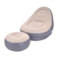 Inflatable lazy armchair PVC flocked folding sofa with pull-on lunch chaise longue set. 