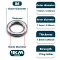 9KM 20Pcs Fishing Solid Ring Fishing Lure Connectors Stainless Steel Fishing Accessories Saltwater Tackle Chrome.