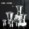 New Aluminum Moka Pot Household 50ml-600ml Latte Stove Classic Coffee Maker Espresso Percolator Coffee Extraction Pot. 