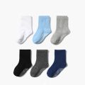 6Pairs/Lot Anti-slip Non Ankle Socks With Grips For Baby Toddler Kids Boys Girls All Seasons Cotton Floor Socks For 0-3Years. 