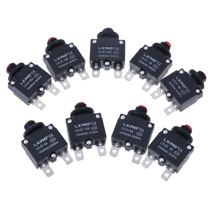Thermal Switch Circuit Breaker Overload Protector  Button 5A 10A 15A 20A 25A